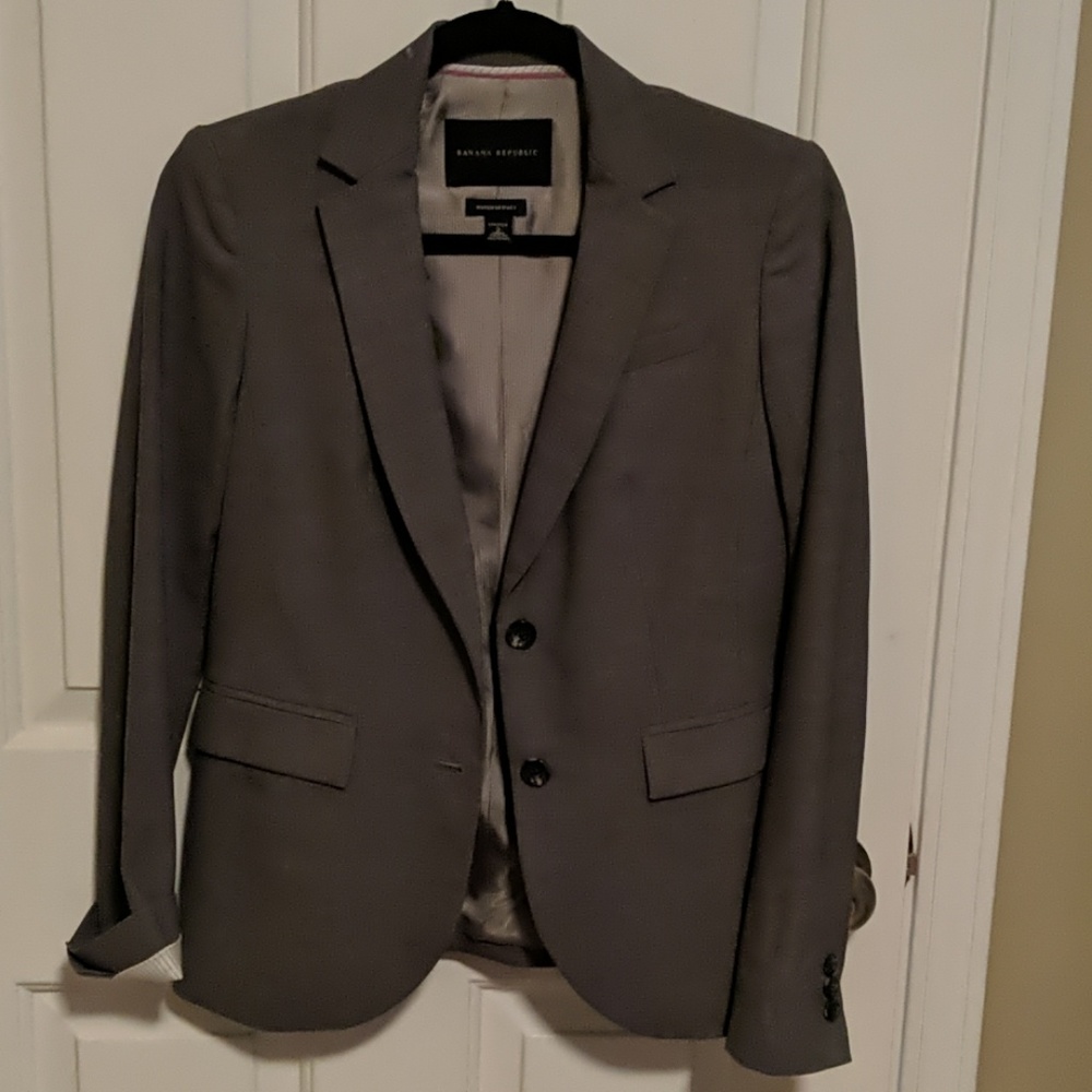Banana Republic Gray Stretch Blazer